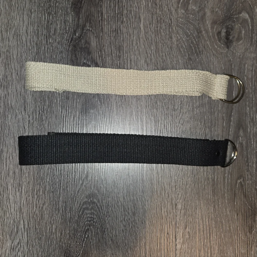 Canvas Belt Bundle, Black and Cream Belt Bundle